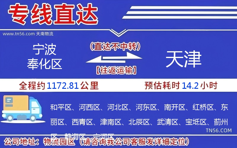 寧波奉化區(qū)到天津物流公司 寧波奉化區(qū)到天津物流公司