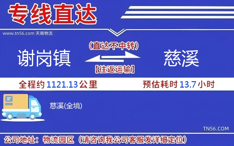 謝崗鎮到慈溪物流公司