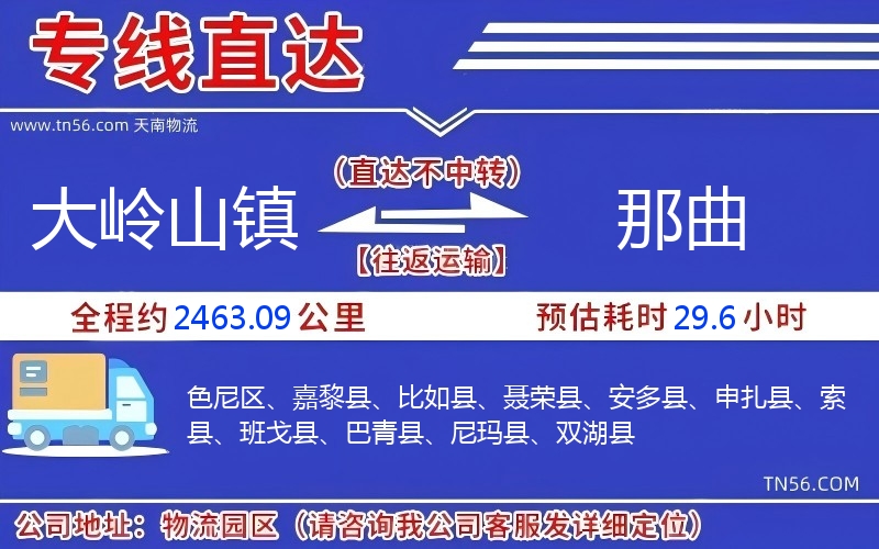 大嶺山鎮(zhèn)到那曲物流公司 大嶺山鎮(zhèn)到那曲物流公司